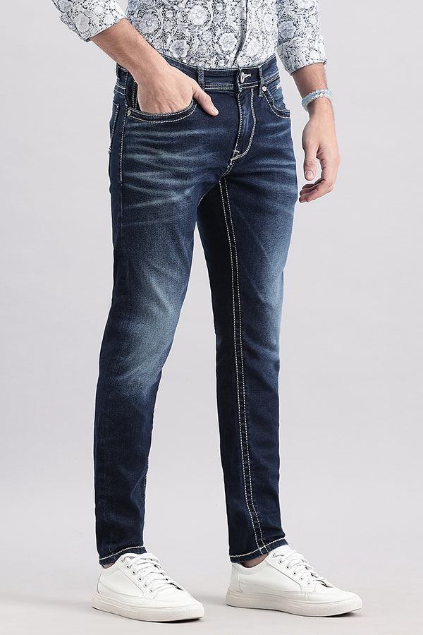 Dk Blue 5 Pocket Low-Rise Ankle Length Jeans (Springsteen Fit)