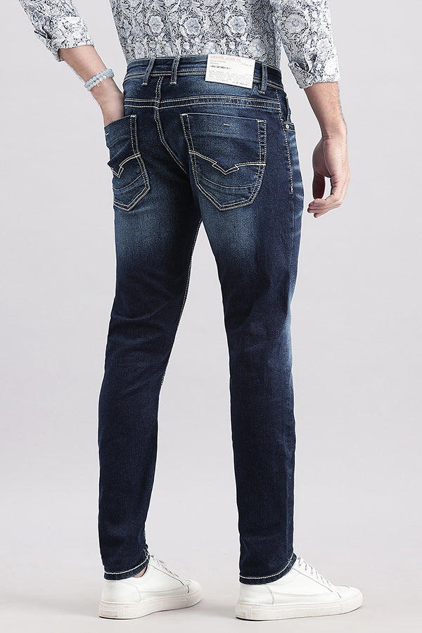 Dk Blue 5 Pocket Low-Rise Ankle Length Jeans (Springsteen Fit)