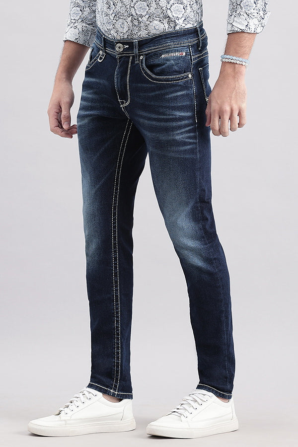 Dk Blue 5 Pocket Low-Rise Ankle Length Jeans (Springsteen Fit)