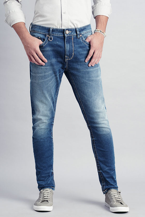 Med Blue 5 Pocket Low-Rise Ankle Length Jeans (Springsteen Fit)