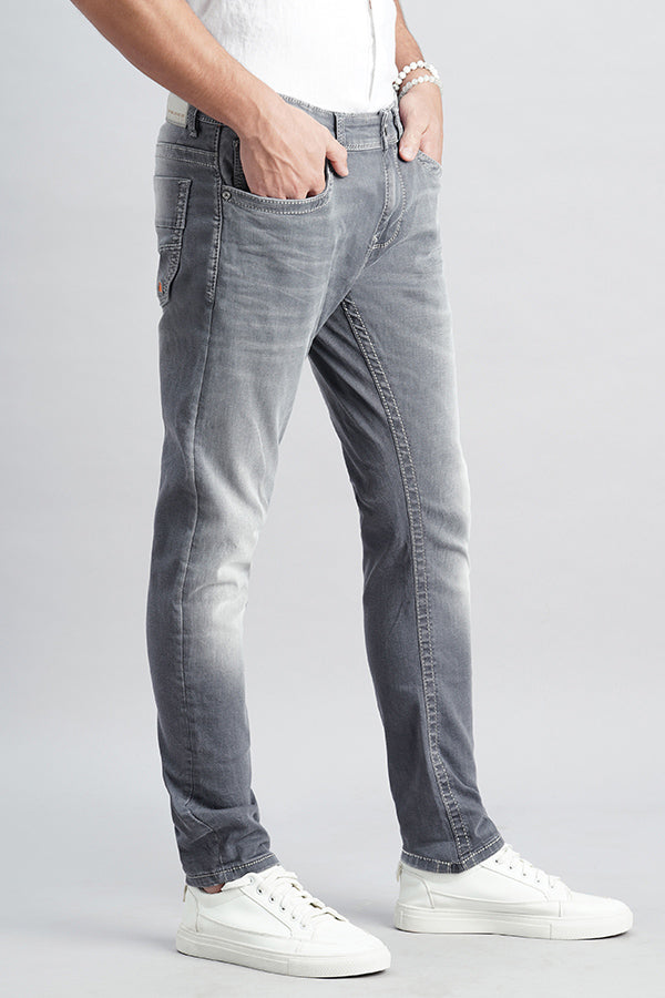 Grey 5 Pocket Low-Rise Ankle Length Jeans (Springsteen Fit)