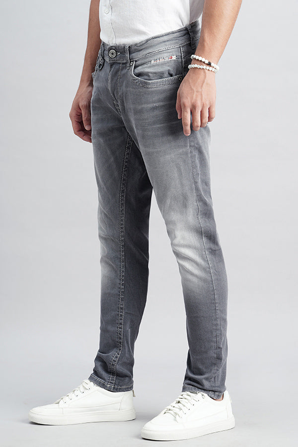 Grey 5 Pocket Low-Rise Ankle Length Jeans (Springsteen Fit)