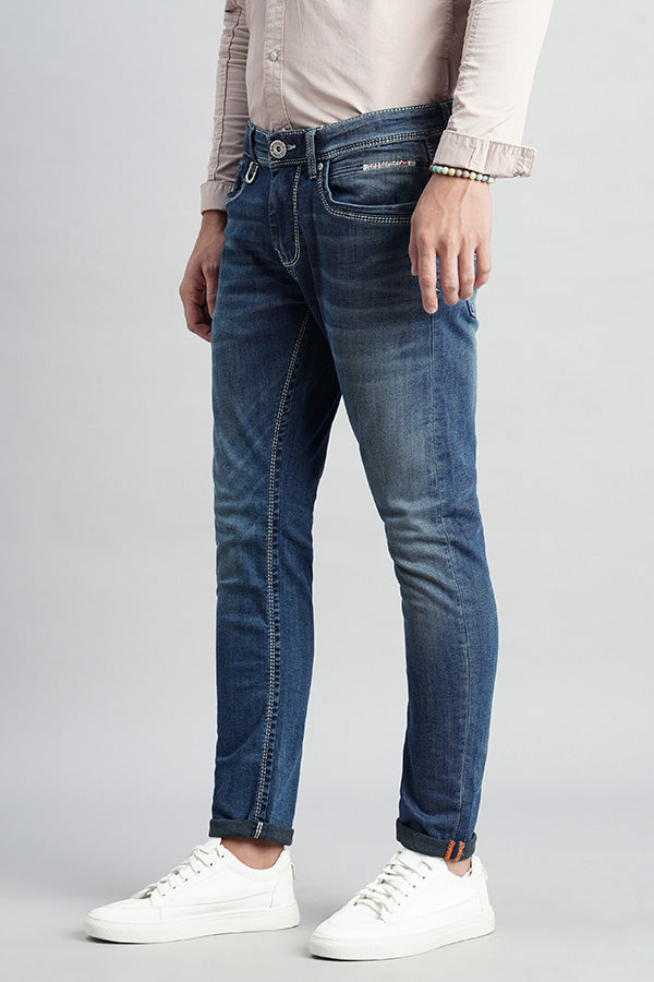 Med Blue 5 Pocket Low-Rise Ankle Length Jeans (Springsteen Fit)