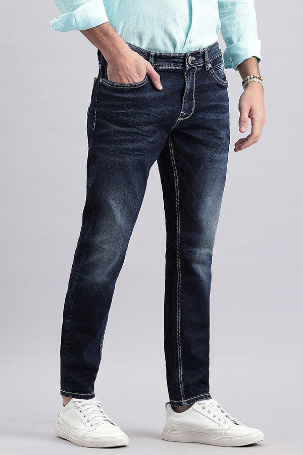 Dk Blue 5 Pocket Low-Rise Ankle Length Jeans (Springsteen Fit)