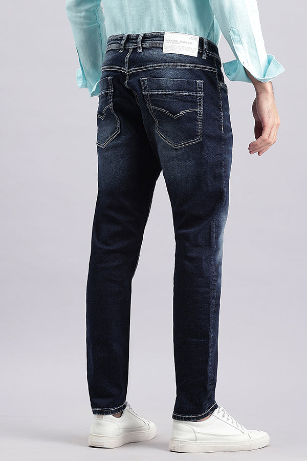 Dk Blue 5 Pocket Low-Rise Ankle Length Jeans (Springsteen Fit)