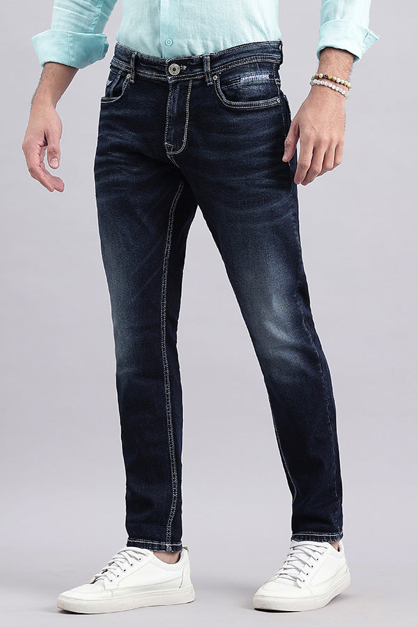 Dk Blue 5 Pocket Low-Rise Ankle Length Jeans (Springsteen Fit)