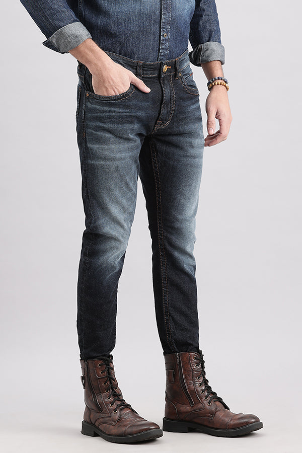 Dk Blue 5 Pocket Low-Rise Ankle Length Jeans (Springsteen Fit)