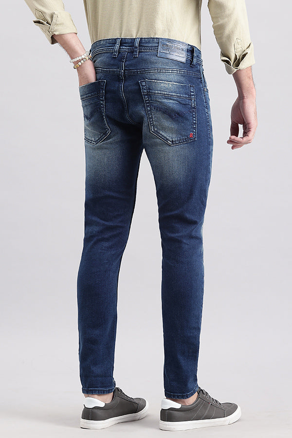 Med Blue 5 Pocket Low-Rise Ankle Length Jeans (Springsteen Fit)