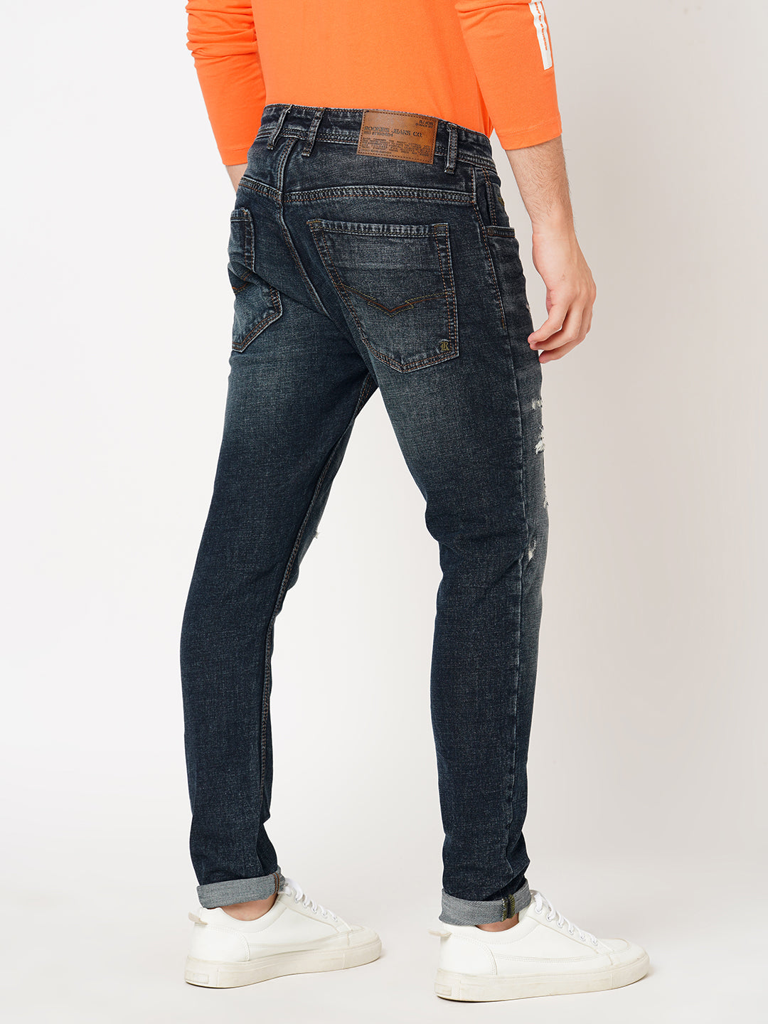 Dk Blue 5 Pocket Low-Rise Ankle Length Jeans (Springsteen Fit)