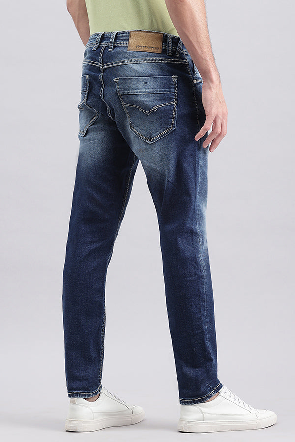 Med Blue 5 Pocket Low-Rise Ankle Length Jeans (Springsteen Fit)