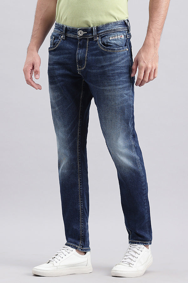 Med Blue 5 Pocket Low-Rise Ankle Length Jeans (Springsteen Fit)