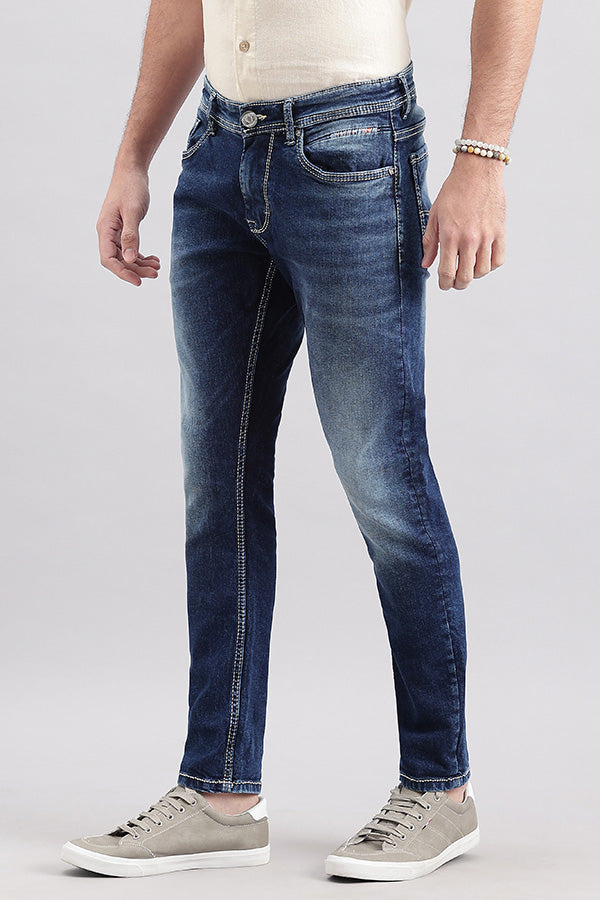 Med Blue 5 Pocket Low-Rise Ankle Length Jeans (Springsteen Fit)