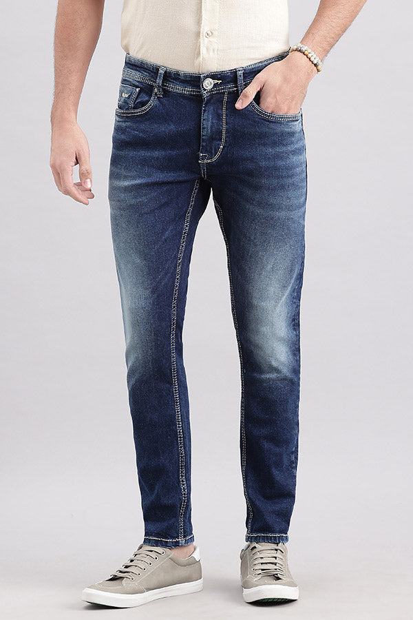 Med Blue 5 Pocket Low-Rise Ankle Length Jeans (Springsteen Fit)