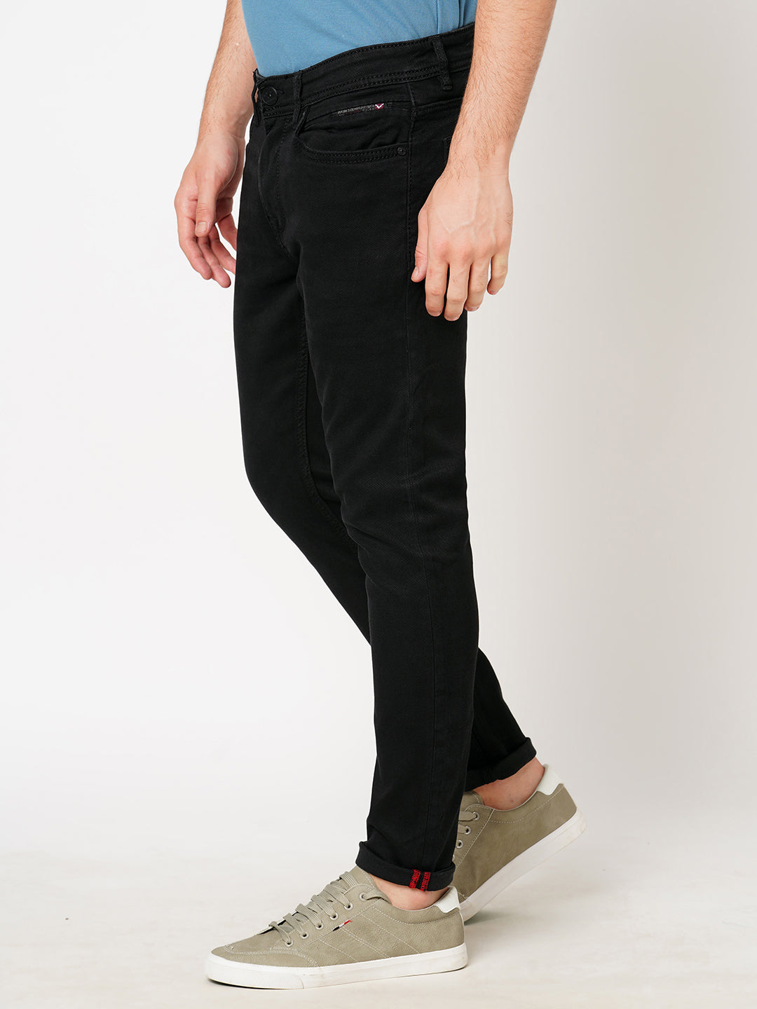 Black 5 Pocket Low-Rise Ankle Length Jeans (Springsteen Fit)