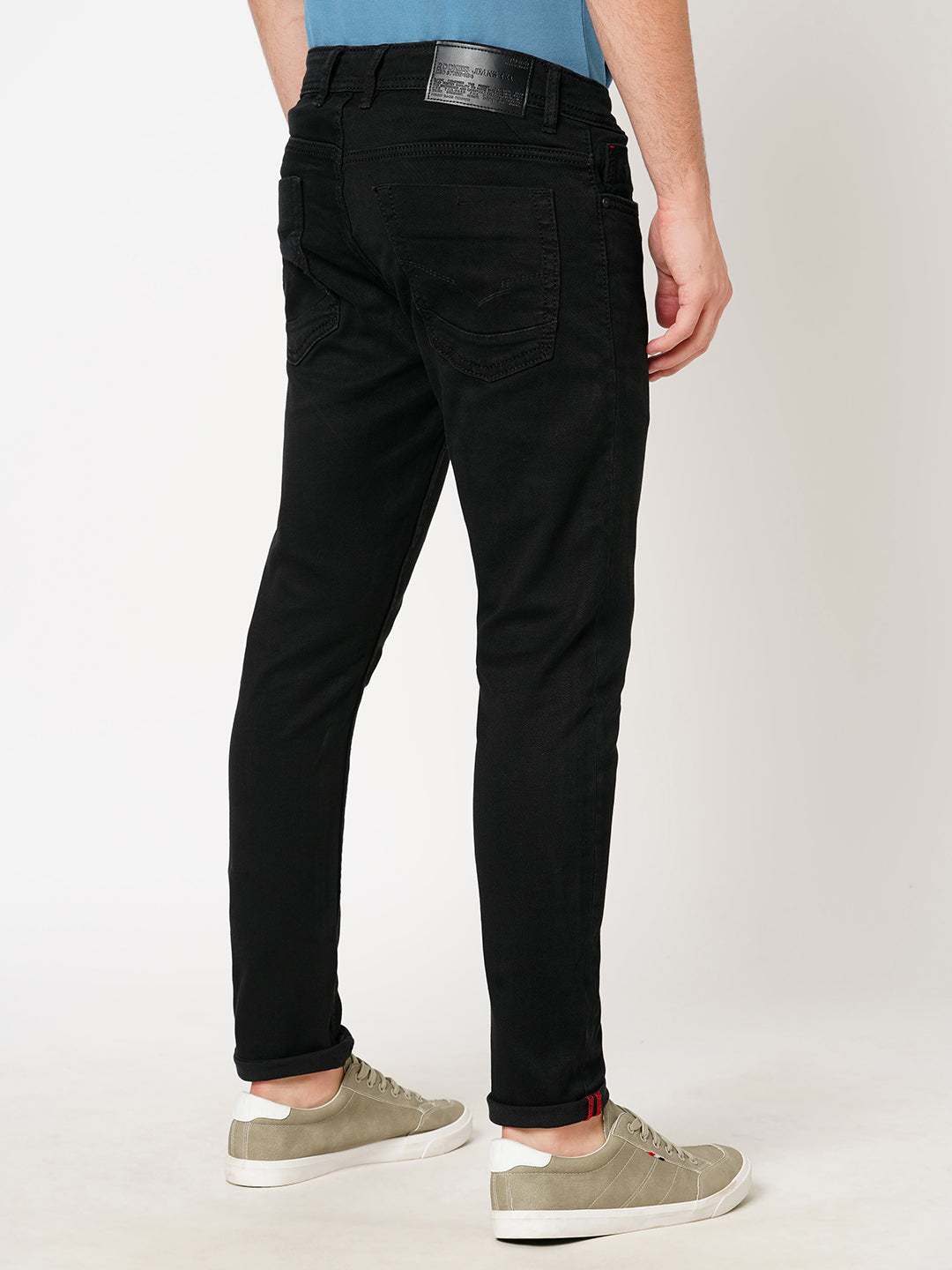 Black 5 Pocket Low-Rise Ankle Length Jeans (Springsteen Fit)