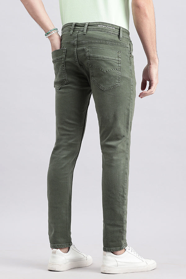 Green 5 Pocket Low-Rise Ankle Length Jeans (Springsteen Fit)