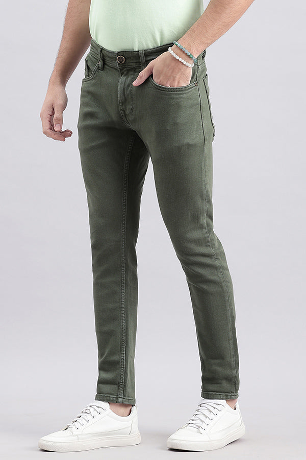 Green 5 Pocket Low-Rise Ankle Length Jeans (Springsteen Fit)