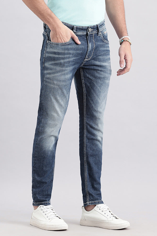 Med Blue 5 Pocket Low-Rise Ankle Length Jeans (Springsteen Fit)