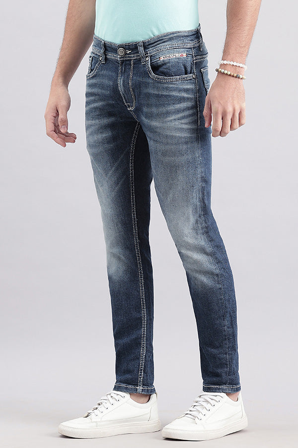 Med Blue 5 Pocket Low-Rise Ankle Length Jeans (Springsteen Fit)