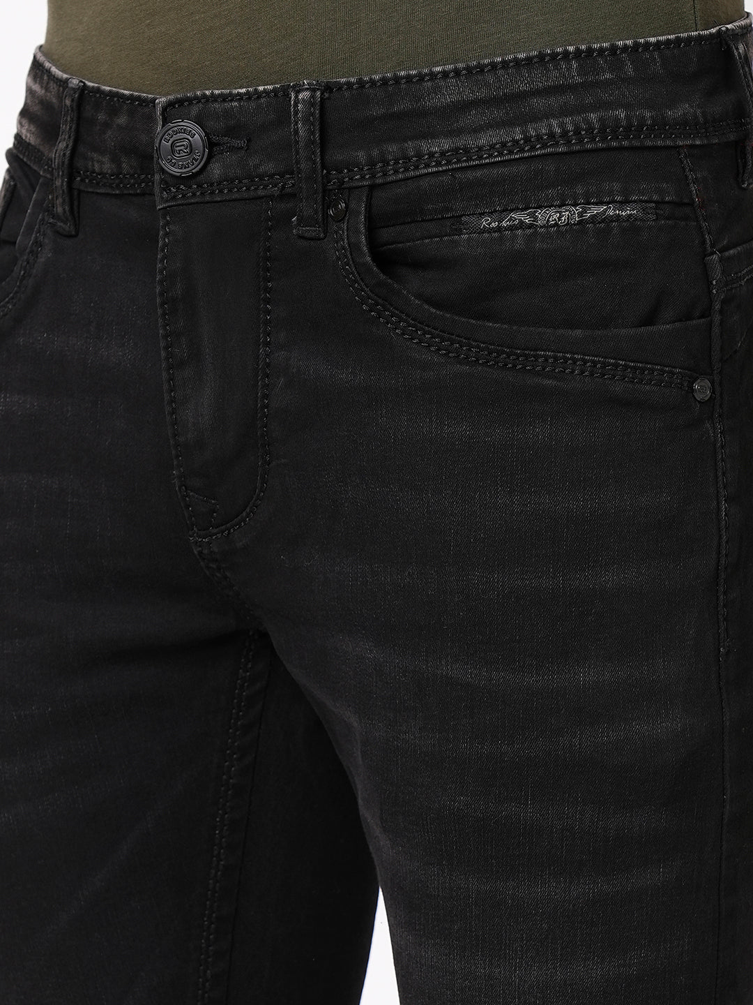 Charcoal 5 Pocket Mid-Rise Narrow Tapered Fit Jeans (Billy Fit)