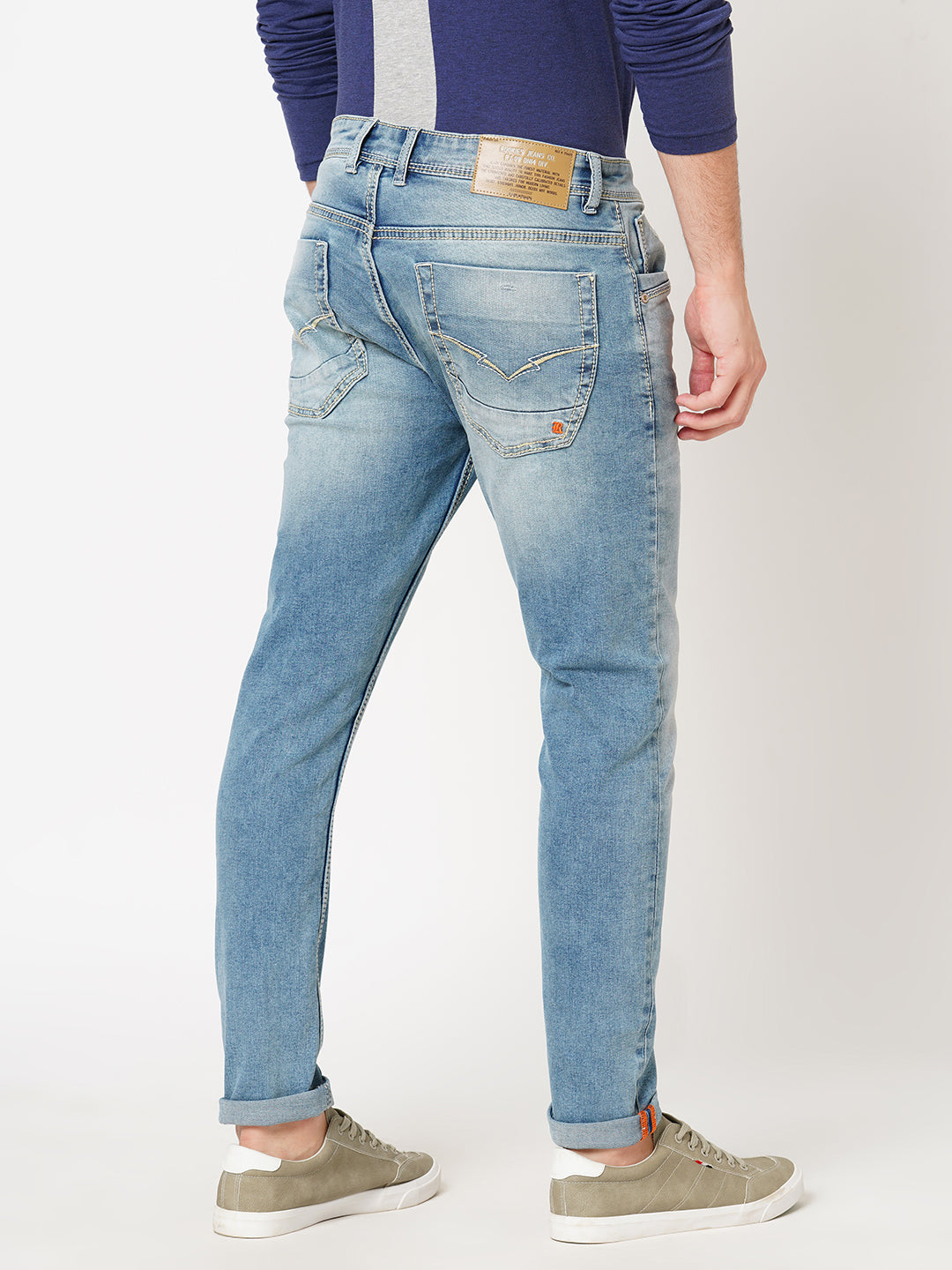 Lt Blue 5 Pocket Low-Rise Ankle Length Jeans (Springsteen Fit)