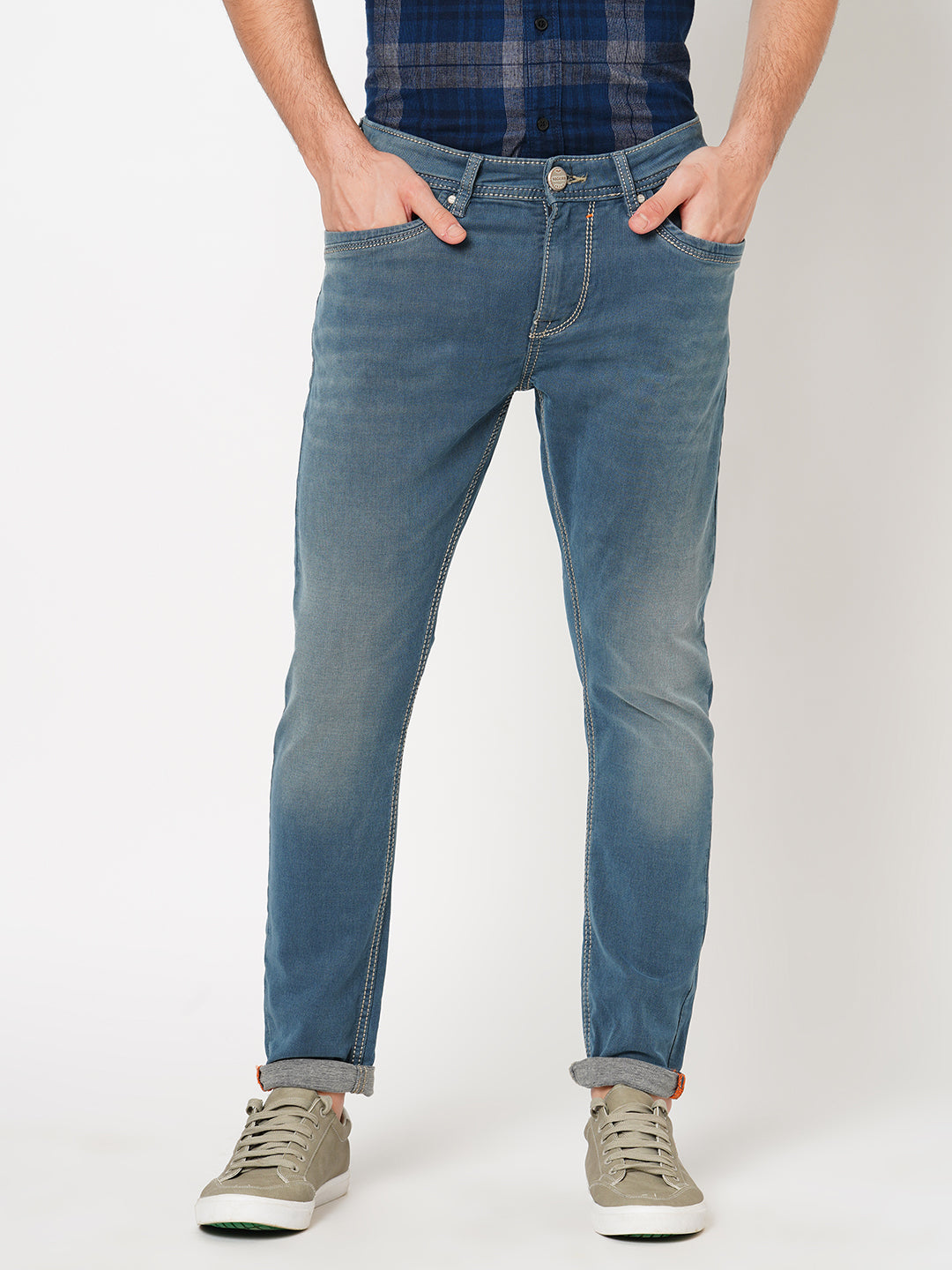 Petrol 5 Pocket Low-Rise Ankle Length Jeans (Springsteen Fit)