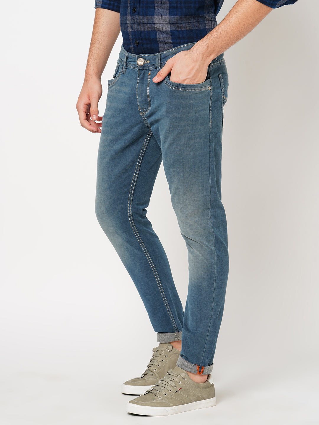 Petrol 5 Pocket Low-Rise Ankle Length Jeans (Springsteen Fit)