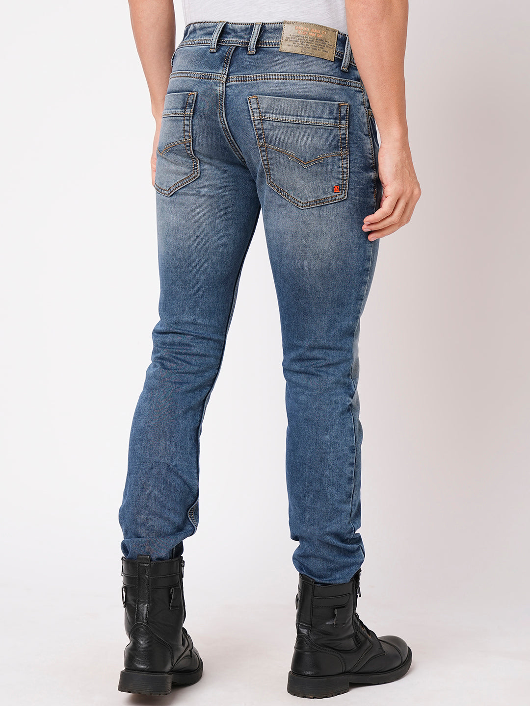 Med Blue 5 Pocket Mid-Rise Jeans (Lennon)