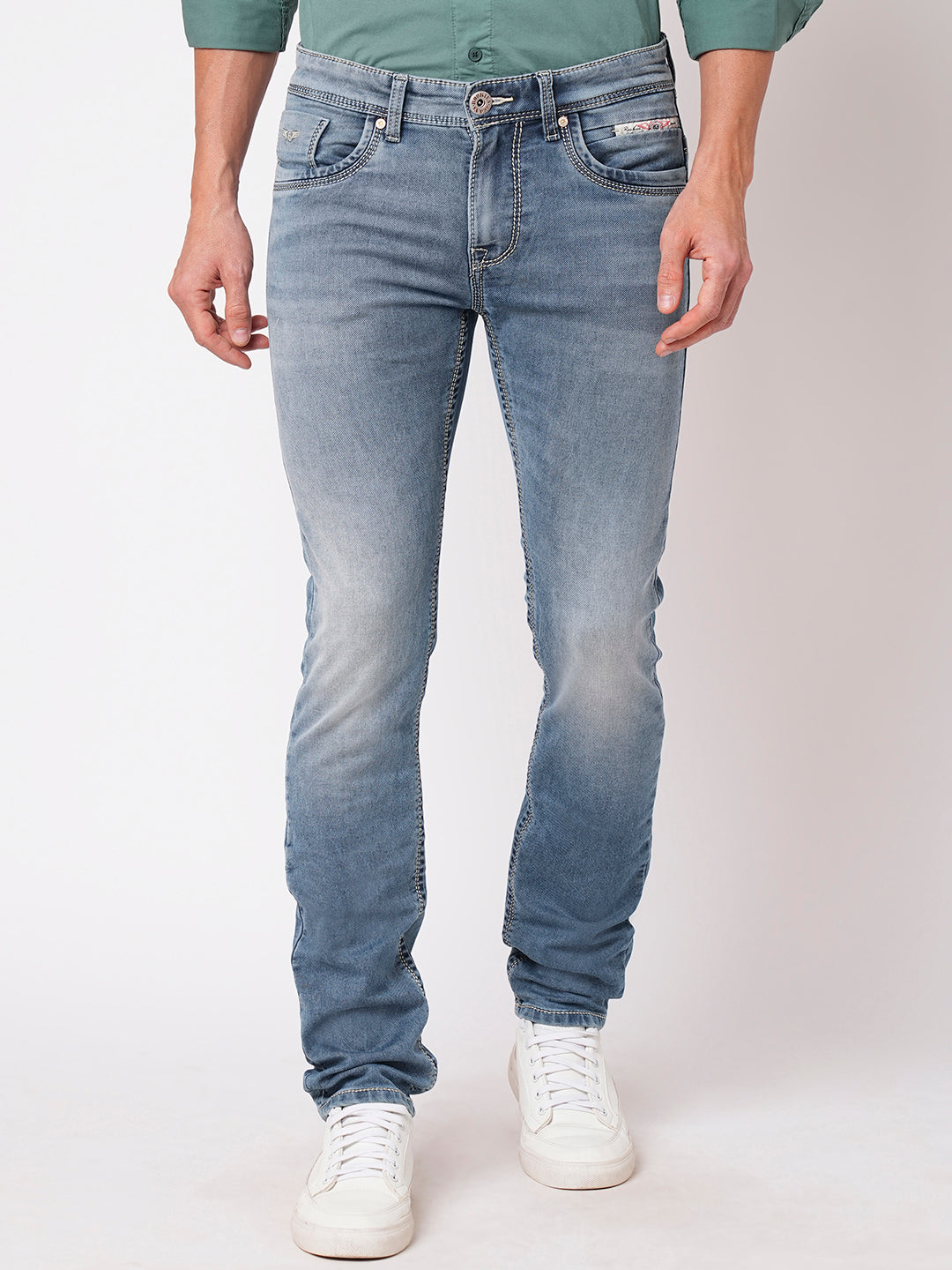 Lt Blue 5 Pocket Mid-Rise Jeans (Lennon)