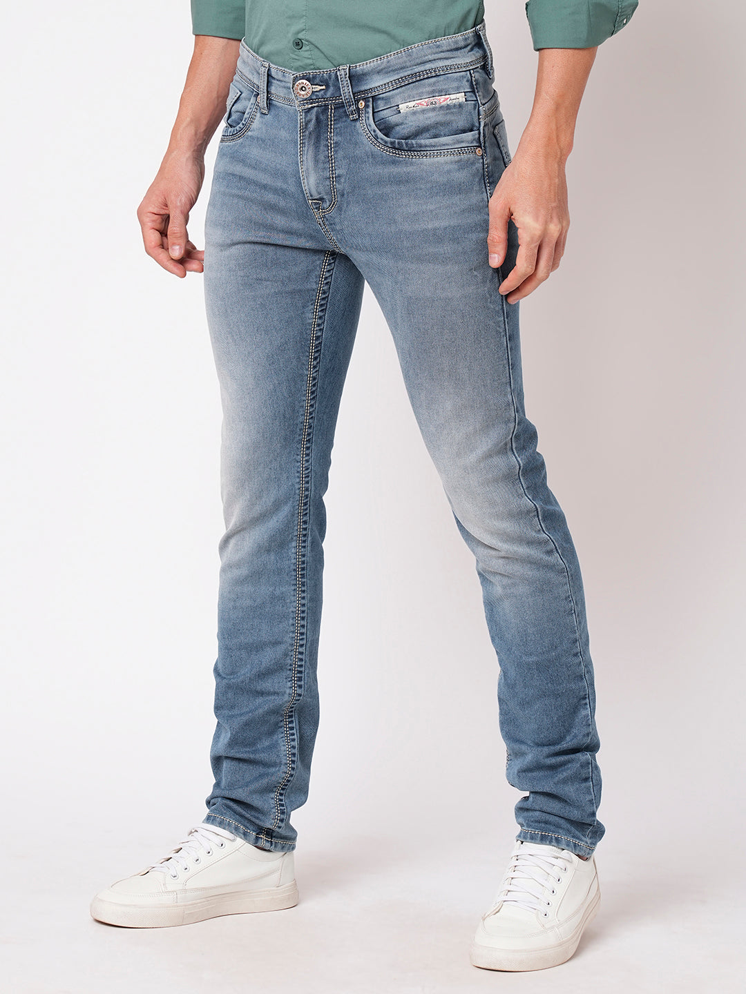 Lt Blue 5 Pocket Mid-Rise Jeans (Lennon)