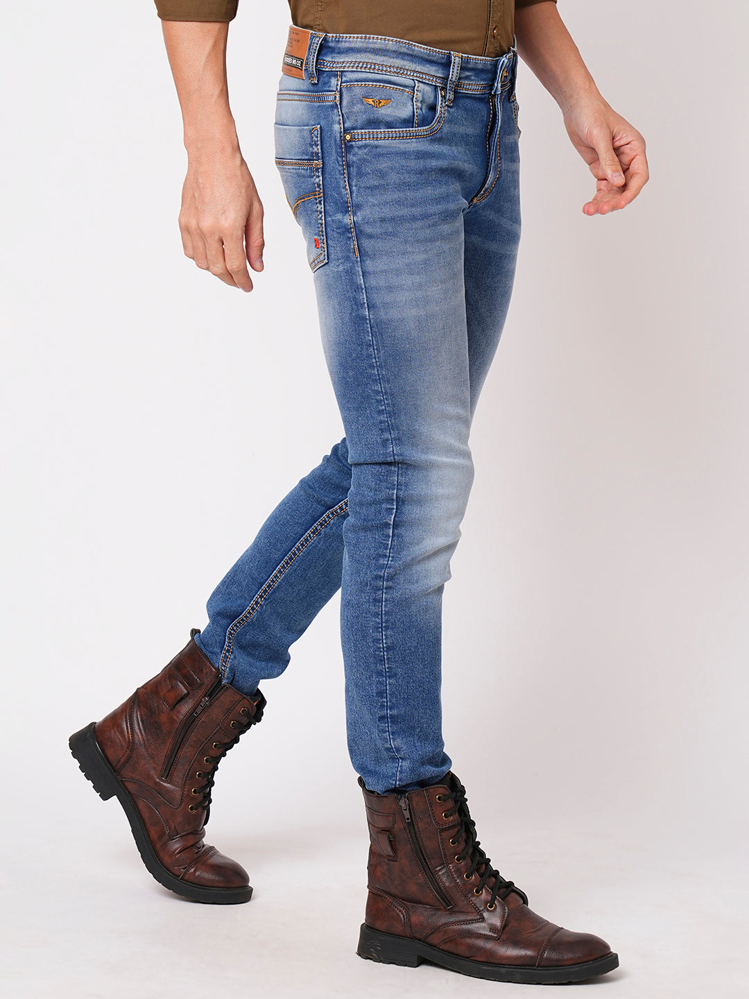 Med Blue 5 Pocket Mid-Rise Jeans (Lennon)