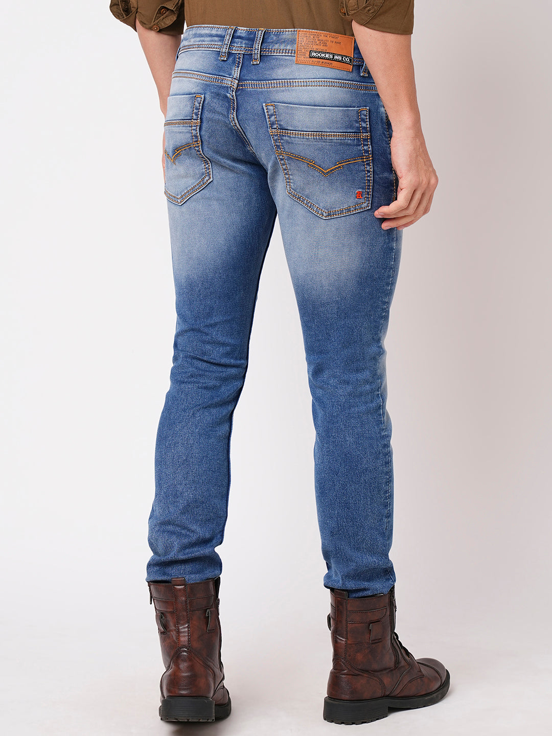 Med Blue 5 Pocket Mid-Rise Jeans (Lennon)