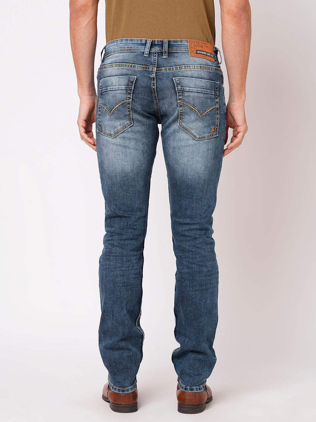 Med Blue 5 Pocket Mid-Rise Jeans (Lennon)