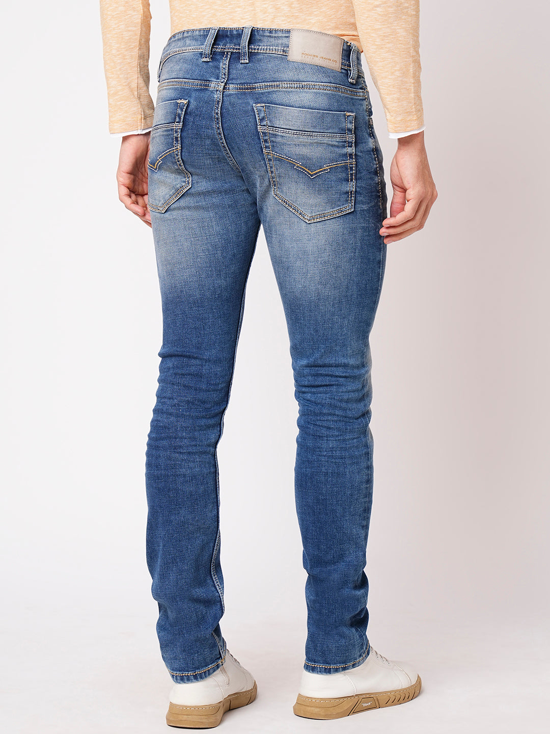 Med Blue 5 Pocket Mid-Rise Jeans (Lennon)