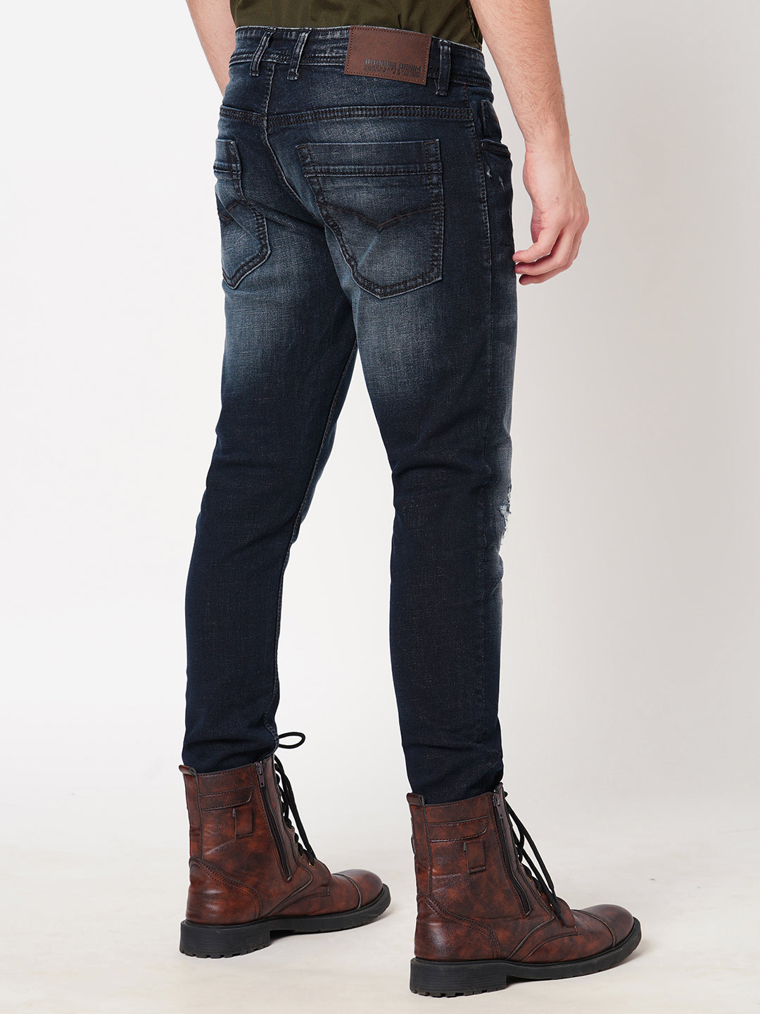 Dk Blue 5 Pocket Low-Rise Ankle Length Jeans (Springsteen Fit)