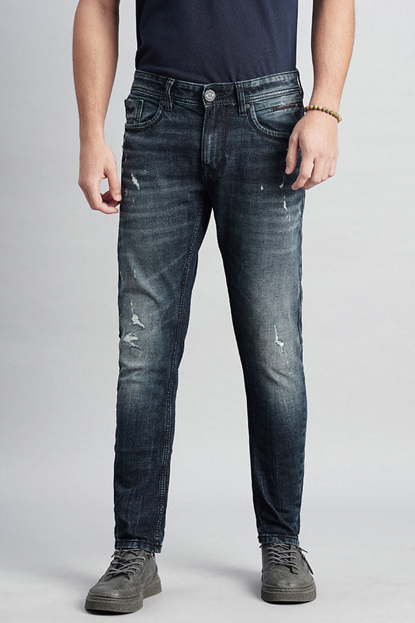 Dk Blue 5 Pocket Low-Rise Ankle Length Jeans (Springsteen Fit)