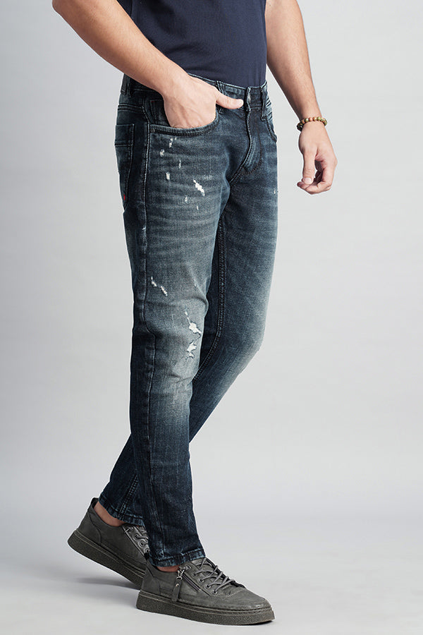 Dk Blue 5 Pocket Low-Rise Ankle Length Jeans (Springsteen Fit)