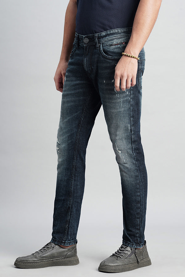 Dk Blue 5 Pocket Low-Rise Ankle Length Jeans (Springsteen Fit)