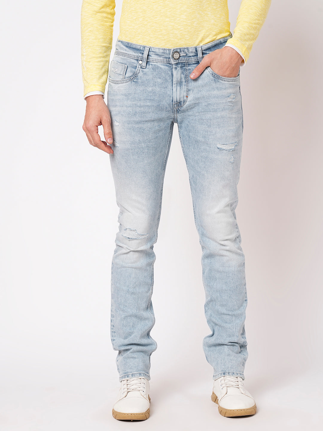 Lt Blue 5 Pocket Mid-Rise Jeans (Lennon)