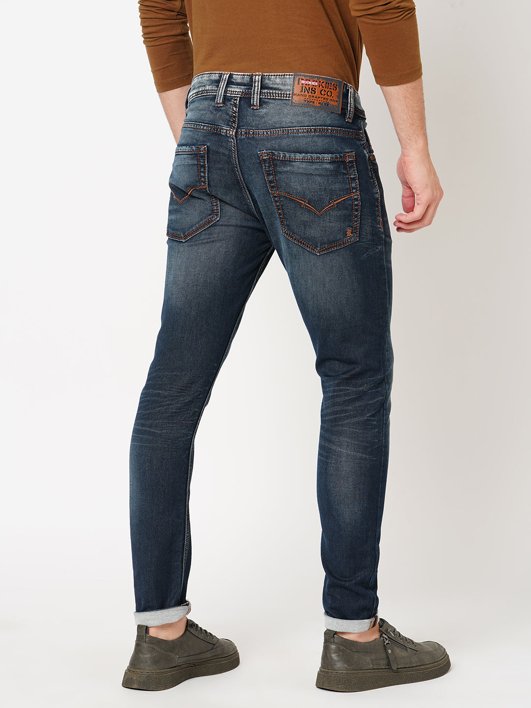 Dk Blue 5 Pocket Low-Rise Ankle Length Jeans (Springsteen Fit)