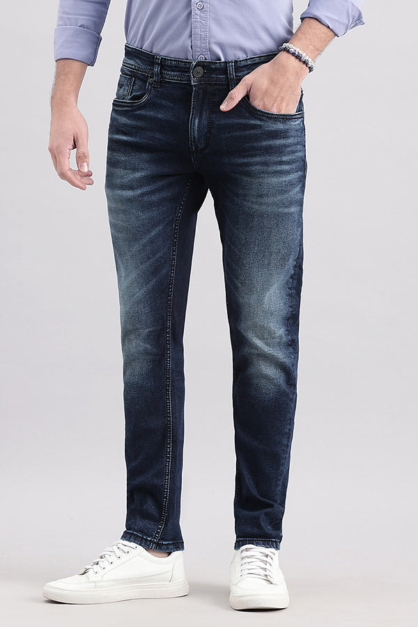 Dk Blue 5 Pocket Low-Rise Ankle Length Jeans (Springsteen Fit)