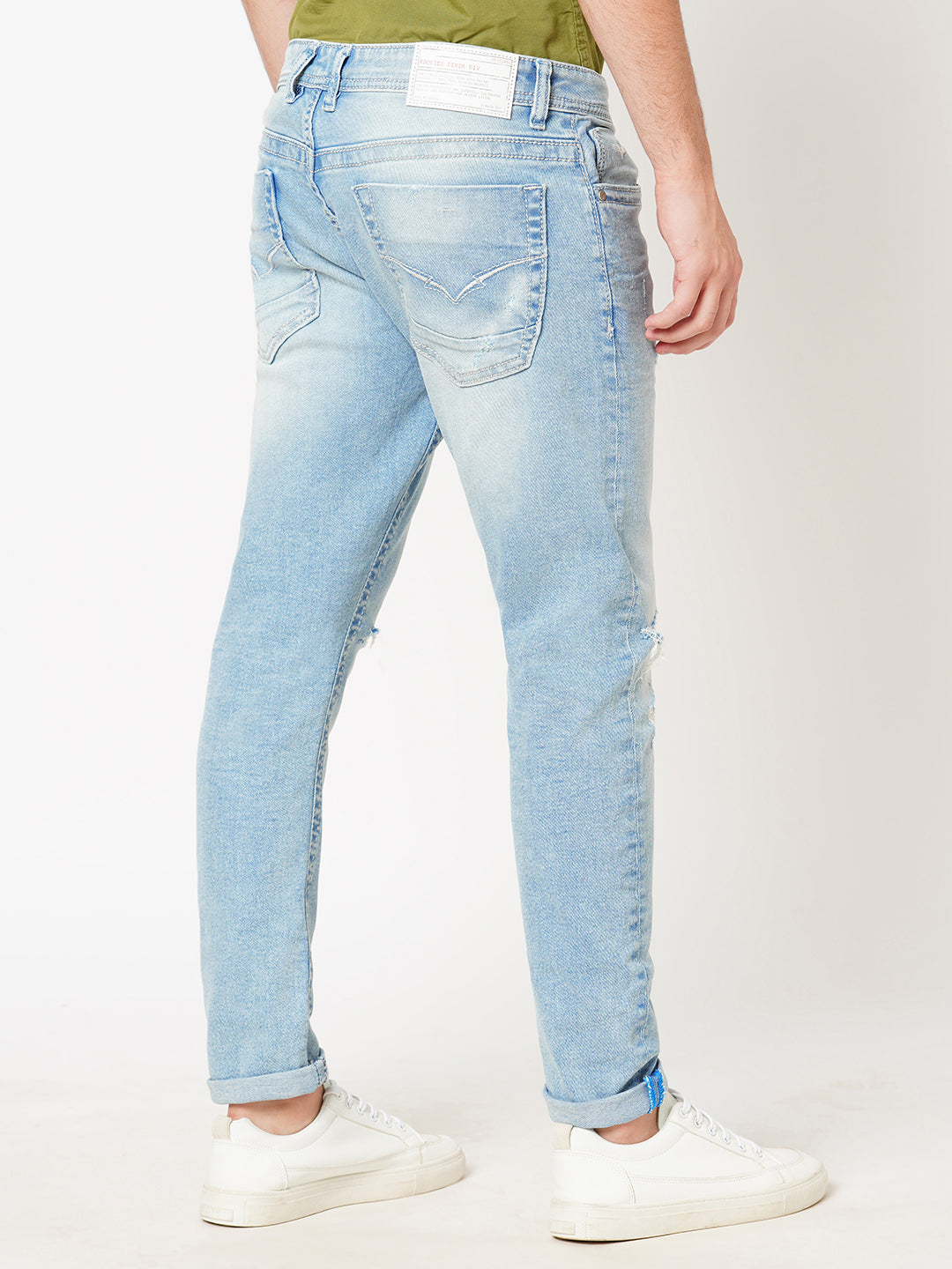 Lt Blue 5 Pocket Low-Rise Ankle Length Jeans (Springsteen Fit)