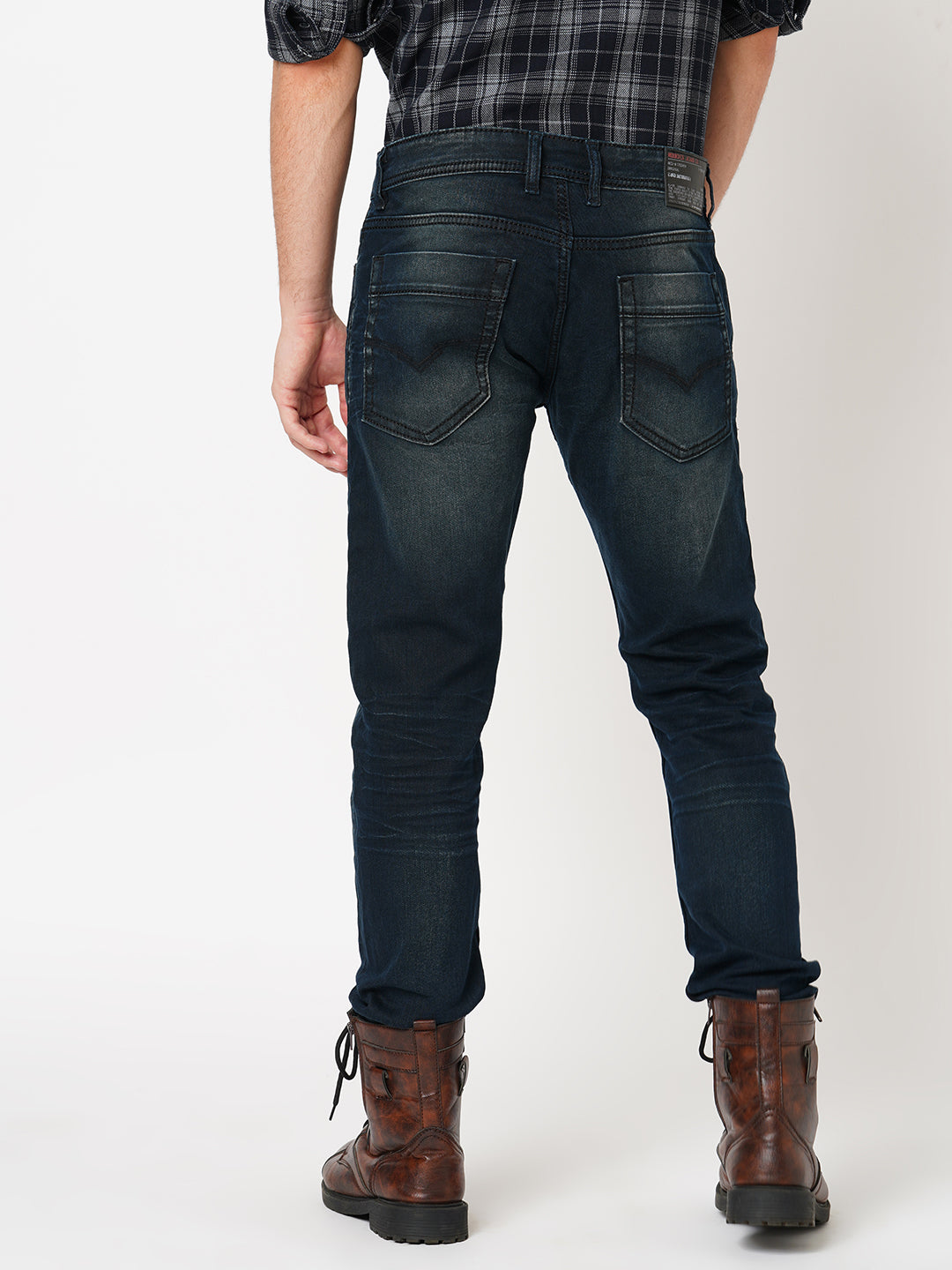 Dk Blue 5 Pocket Low-Rise Ankle Length Jeans (Springsteen Fit)