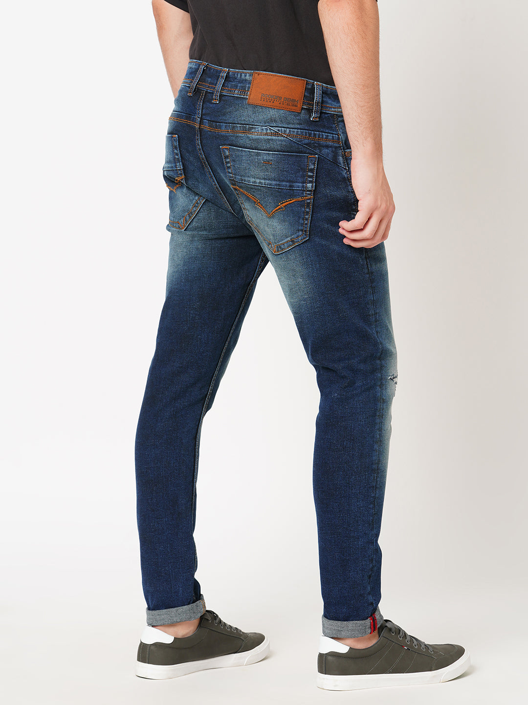 Dk Blue 5 Pocket Low-Rise Ankle Length Jeans (Springsteen Fit)