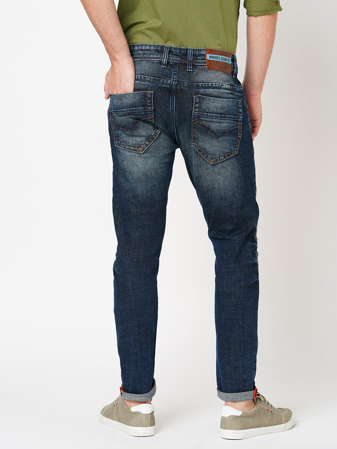 Dk Blue 5 Pocket Low-Rise Ankle Length Jeans (Springsteen Fit)