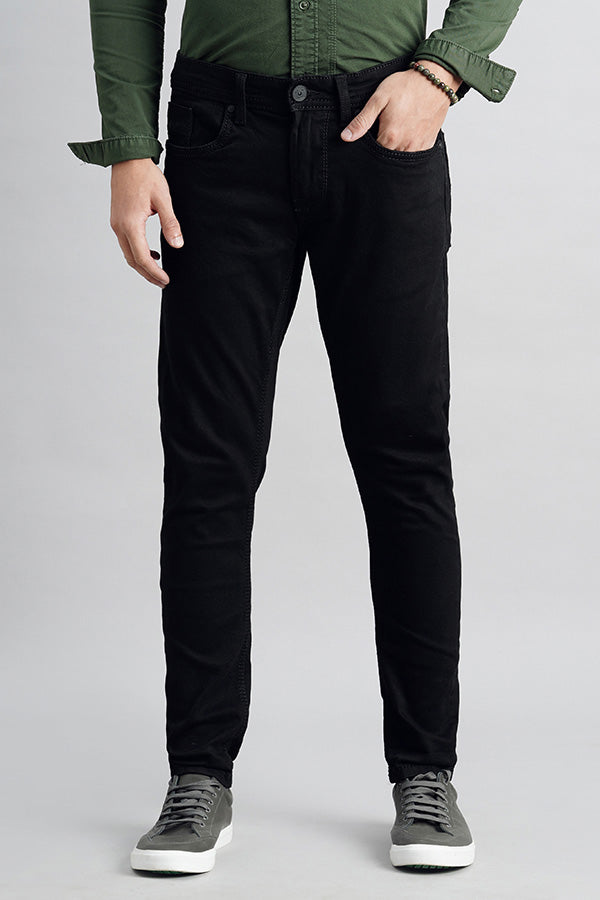 Black 5 Pocket Low-Rise Ankle Length Jeans (Springsteen Fit)