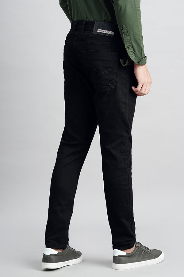 Black 5 Pocket Low-Rise Ankle Length Jeans (Springsteen Fit)