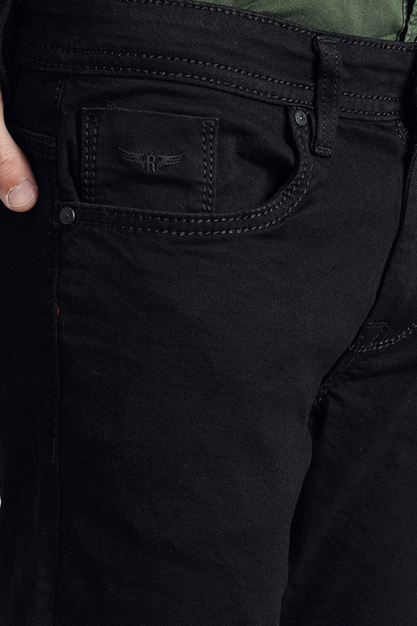 Black 5 Pocket Low-Rise Ankle Length Jeans (Springsteen Fit)