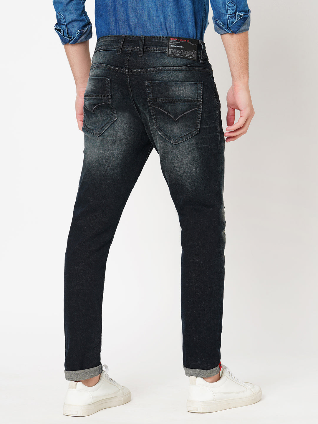 Dk Blue 5 Pocket Low-Rise Ankle Length Jeans (Springsteen Fit)