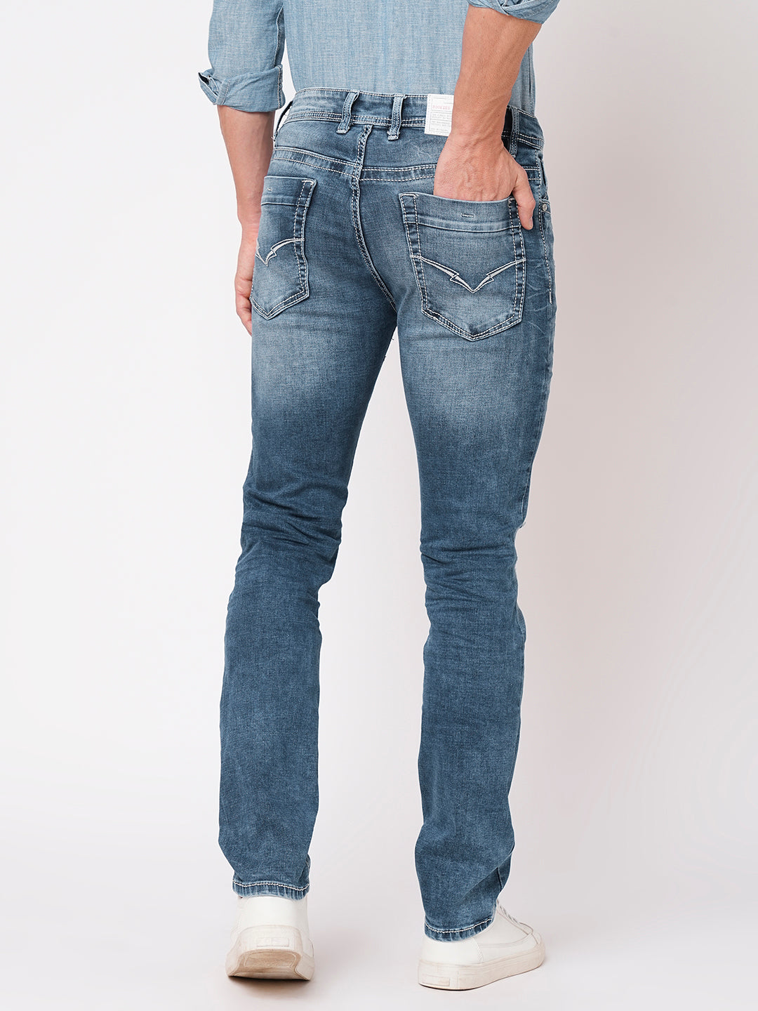 Med Blue 5 Pocket Midrise, Regular And Streight Fit Jeans (Morrison Fit)